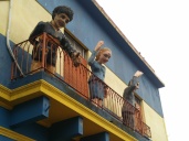 Evita (Eva Perón), Carlos Gardel, and Maradona in La Boca